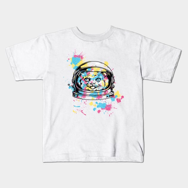 Space Cat Kids T-Shirt by eufritz